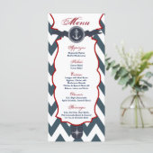 25 Menu Kaarten Nautisch Ankerkompas Ocean Navy (Staand voorkant)