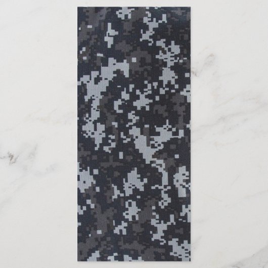 25 Menu Kaarten Navy DIGITAL PRINT Uniform Camo Ca (Achterkant)