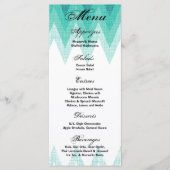 25 Menu Kaarten Ombre Blauwgroen Chevron (Voorkant)