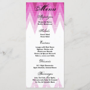 25 Menu Kaarten Ombre Roze Chevron