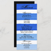 25 Menu Kaarten Ombre Stripe Blue Line Vervagen Wa (Voorkant / Achterkant)