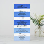 25 Menu Kaarten Ombre Stripe Blue Line Vervagen Wa (Staand voorkant)