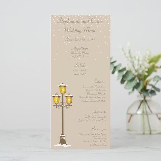 25 Menu Kaarten Oude Stad Kerst (Staand voorkant)