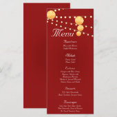 25 Menu Kaarten Papieren Lantaarns op Rood Chinees (Voorkant / Achterkant)