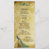 25 Menu Kaarten Pauw  Veren Vogel (Voorkant)