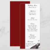 25 Menu Kaarten Peacock Rood Zwart Wit (Voorkant / Achterkant)