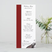 25 Menu Kaarten Peacock Rood Zwart Wit (Staand voorkant)