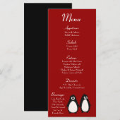 25 Menu Kaarten Penguin Love Paar Mate voor het Le (Voorkant / Achterkant)