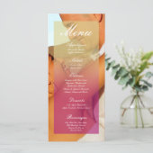 25 Menu Kaarten Pink Ombre Sunset Fade Pink Tan (Staand voorkant)