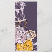 25 Menu Kaarten Plum Mosterd Roos Vogelkooi (Achterkant)