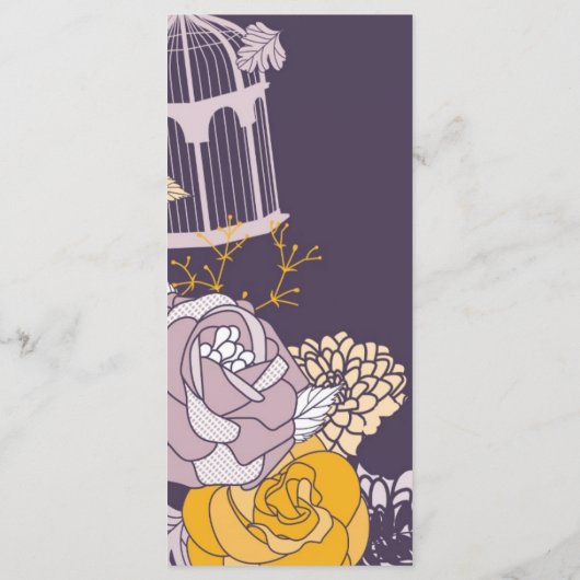 25 Menu Kaarten  Plum Mosterd Roos Vogelkooi (Achterkant)