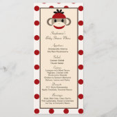 25 Menu Kaarten Red Sock Monkey (Voorkant)