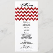 25 Menu Kaarten Rode Glitter Chevron Zig Zag Afdru (Voorkant)