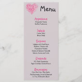 25 Menu Kaarten Roze Bloemblaadjes Bloem Roos Hart (Voorkant)