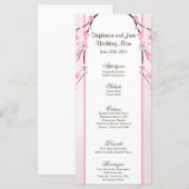 25 Menu Kaarten Roze Kersenbloesem (Voorkant / Achterkant)