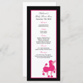 25 Menu Kaarten Roze Poedel Parijs Eiffeltoren (Voorkant / Achterkant)