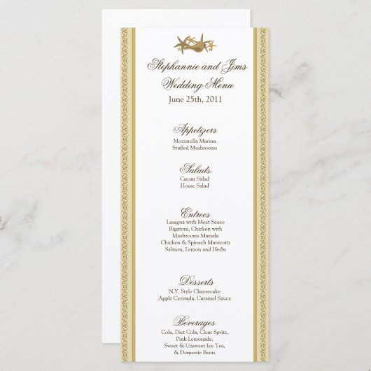 25 Menu Kaarten Sandy Beach (Voorkant / Achterkant)