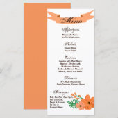25 Menu Kaarten Spring Hibiscus Flower Hawaiian Fl (Voorkant / Achterkant)
