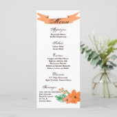 25 Menu Kaarten Spring Hibiscus Flower Hawaiian Fl (Staand voorkant)