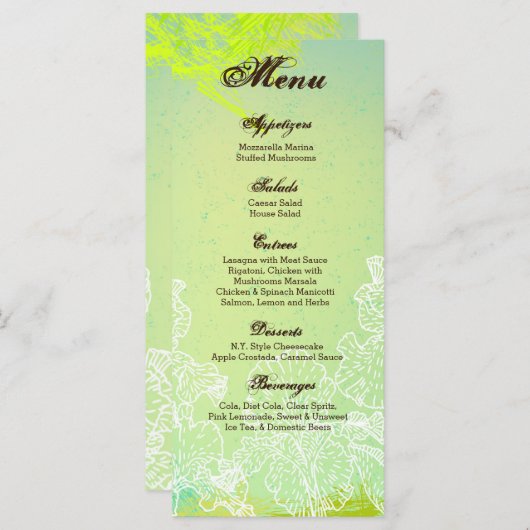 25 Menu Kaarten Spring Hibiscus Flower Hawaiian Fl (Voorkant / Achterkant)