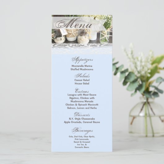 25 Menu Kaarten Strand Zee Mason Jars Ocean Zee Sh (Staand voorkant)