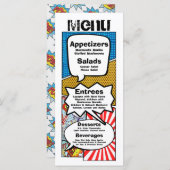 25 Menu Kaarten Stripboek Pop Art Cartoon (Voorkant / Achterkant)