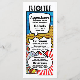 25 Menu Kaarten Stripboek Pop Art Cartoon