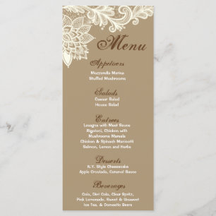 25 Menu Kaarten Victoriaans kant Koraal Tan Bro