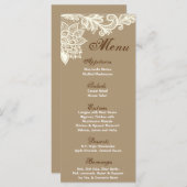 25 Menu Kaarten Victoriaans kant Koraal Tan Bro (Voorkant / Achterkant)