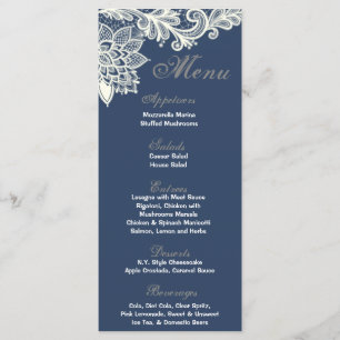 25 Menu Kaarten Victoriaans Lace Mint Navy Blu