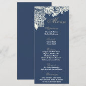 25 Menu Kaarten Victoriaans Lace Mint Navy Blu (Voorkant / Achterkant)