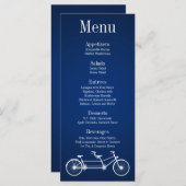 25 Menu Kaarten Whimsical Navy Blue Double Bike (Voorkant / Achterkant)