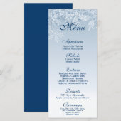25 Menu Kaarten Winter Wonderland Crystal Snowflak (Voorkant / Achterkant)