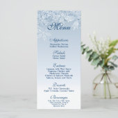 25 Menu Kaarten Winter Wonderland Crystal Snowflak (Staand voorkant)