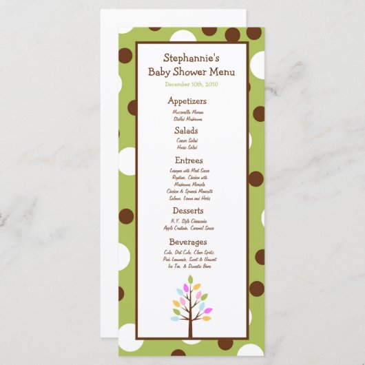 25 Menu Kaarten Woodland Friends Tree (Voorkant / Achterkant)