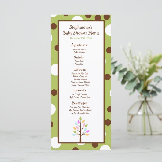 25 Menu Kaarten Woodland Friends Tree (Staand voorkant)