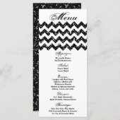 25 Menu Kaarten Zwart Glitter Chevron Zig Zag Prin (Voorkant / Achterkant)