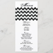 25 Menu Kaarten Zwart Glitter Chevron Zig Zag Prin (Voorkant)