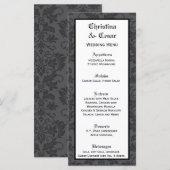 25 Menu Kaarten Zwart Grijs Formal Gothic Print (Voorkant / Achterkant)
