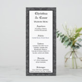 25 Menu Kaarten Zwart Grijs Formal Gothic Print (Staand voorkant)