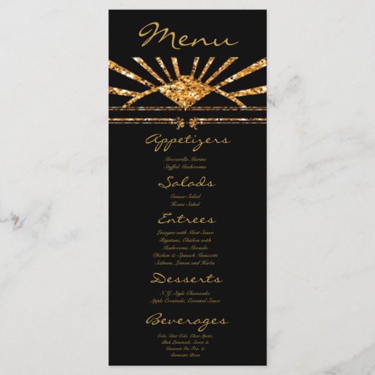 25 menukaarten Art Deco Roaring 20s Gatsby Style Menu (Voorkant)