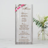 25 Menukaarten Barn Wood Wit Wash Rustic Land Menu (Staand voorkant)
