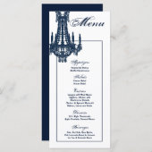 25 Menukaarten Crystal Chandelier Glitz Glamor Dia Menu (Voorkant / Achterkant)