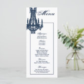 25 Menukaarten Crystal Chandelier Glitz Glamor Dia Menu (Staand voorkant)