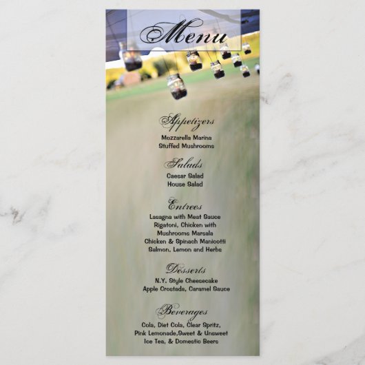 25 Menukaarten Mason Jar Candle Holders Land Menu (Voorkant)