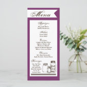 25 Menukaarten Mason Jar Country Rustic Vases Bott Menu (Staand voorkant)