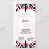 25 Menukaarten Meisjes vlinderbloempatroon afdrukk Menu (Voorkant / Achterkant)