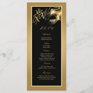 25 Menukaarten Mis XV Paars Gold Party Menu