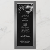 25 menukaarten Mis XV Silver Black Party Menu (Voorkant)