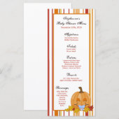 25 Menukaarten Najaar Herfst pompoen Baby Menu (Voorkant / Achterkant)